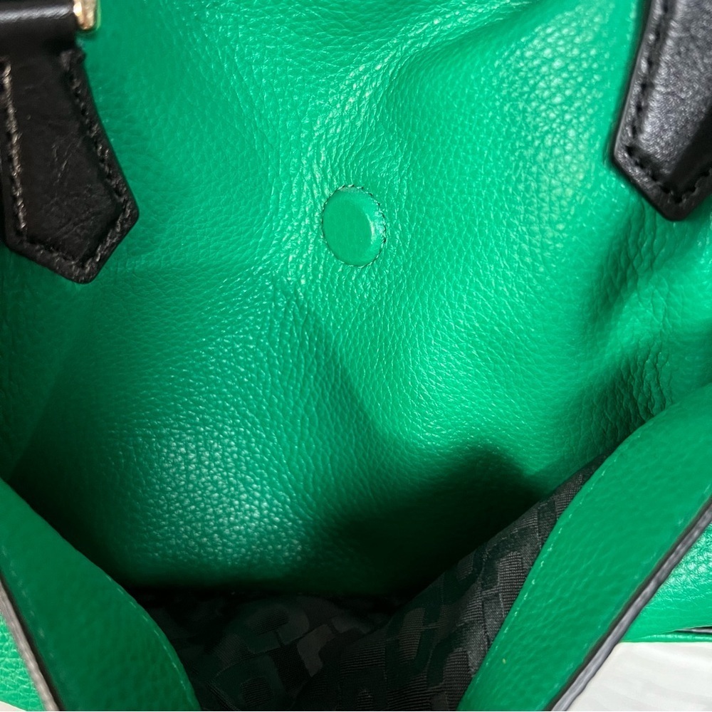 DIANE Von FURSTENBERG Spring Green LEATHER CONVERTIBLE Crossbody SATCHEL BAG - Picture 16 of 16